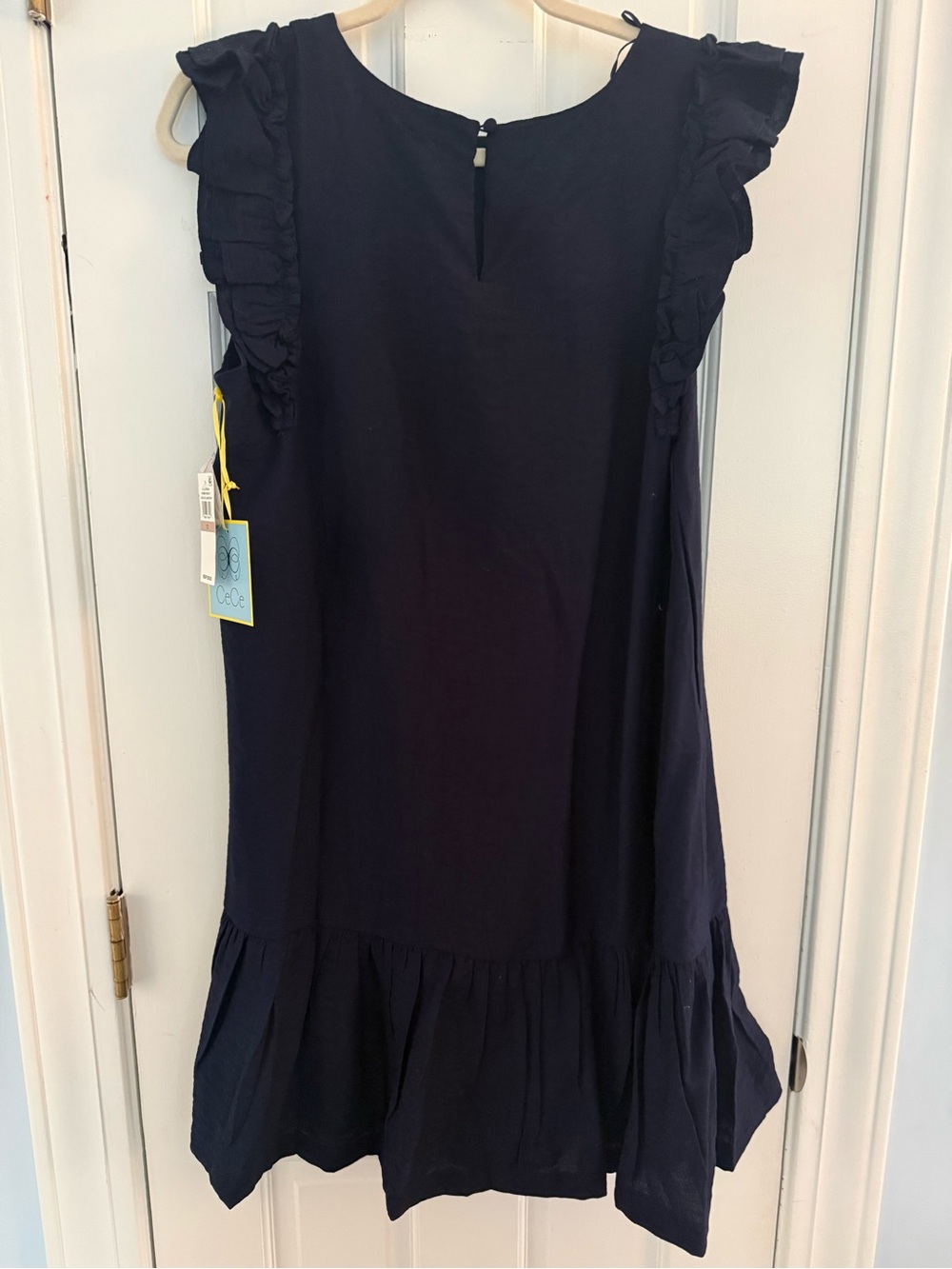 CeCe Navy Ruffle Sleeve Swing Dress - Picture 2 of 5